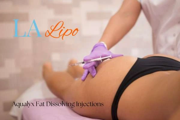 Woman having fat dissolving injections Ashford on thighs
