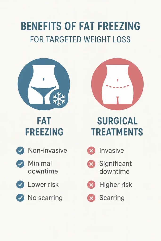 graphic showing the benefits of fat freezing Ashford