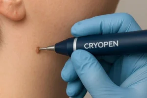 Person receiving skin tag removal Ashford